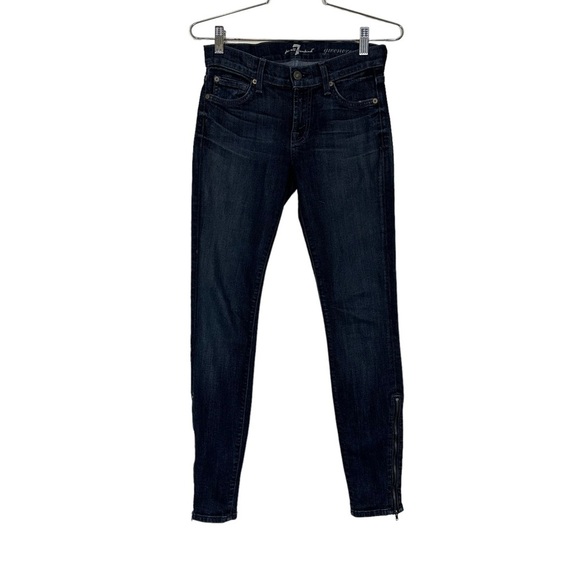 7 For All Mankind Gwenevere Ankle Zipper Jeans 24 - Picture 1 of 12